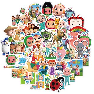 50PCS Cartoon Cocomelon Stickers DIY Bike Travel Luggage Ph