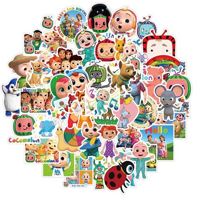 50PCS Cartoon Cocomelon Stickers DIY Bike Travel Luggage Ph
