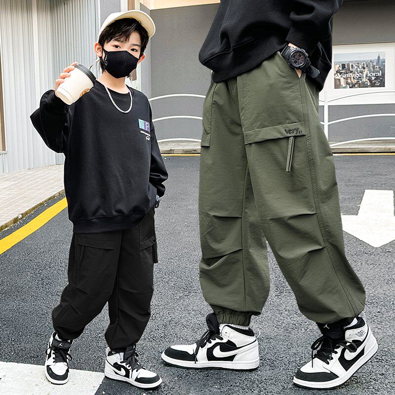 热销儿童运动裤春秋新款2024男童裤子中大童长裤秋季速干宽松胖孩