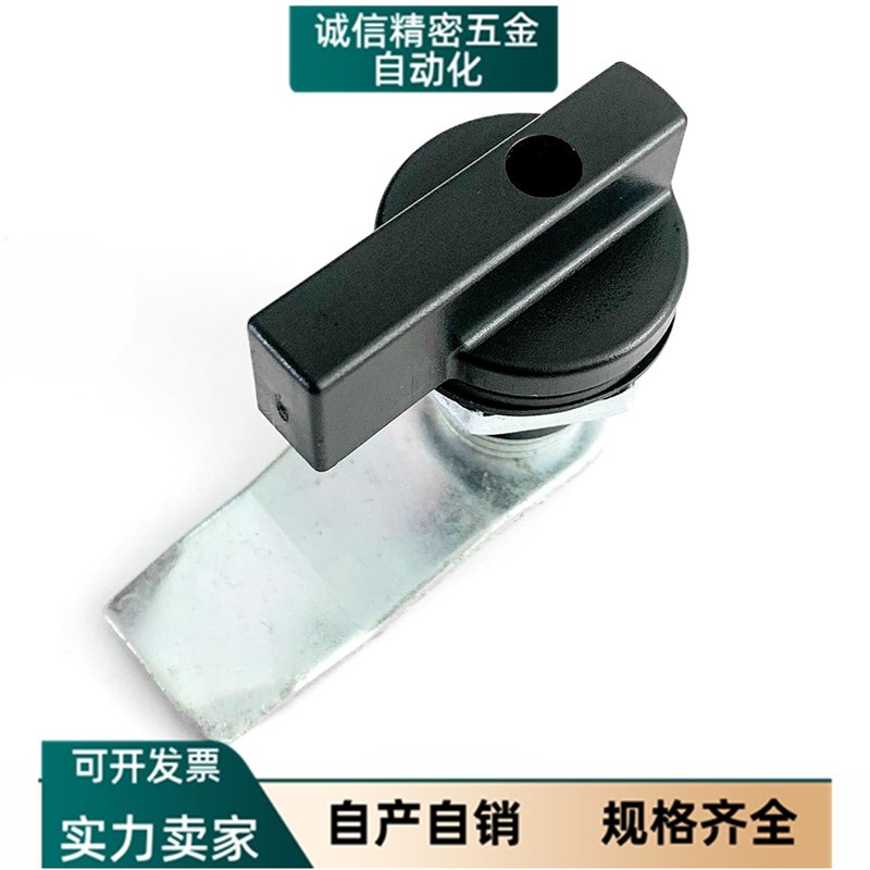 MS406黑色塑料转舌锁 无钥匙把手圆柱转舌锁工业机械配电箱柜锁