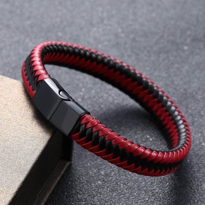 速发let Vintage Hand Woven Leather Rope magnetic clasp Brlet