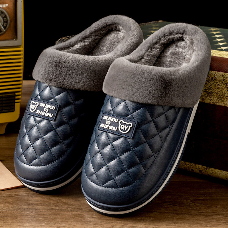 棉拖鞋男士冬f季2022新款室内家居防水保暖冬天家用防滑拖鞋女冬