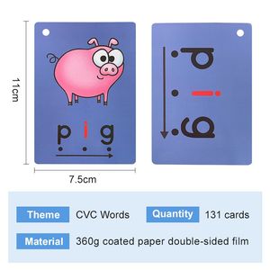 速发CVC Words Phonics Flashcards Montessori Learning English