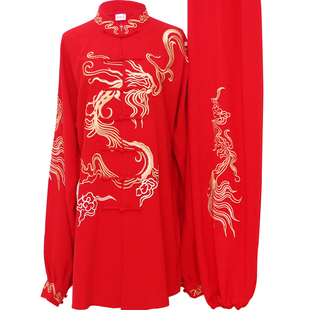 恋太极新款刺绣太极服绣花表演服武术服练功服男女款春秋季垂感