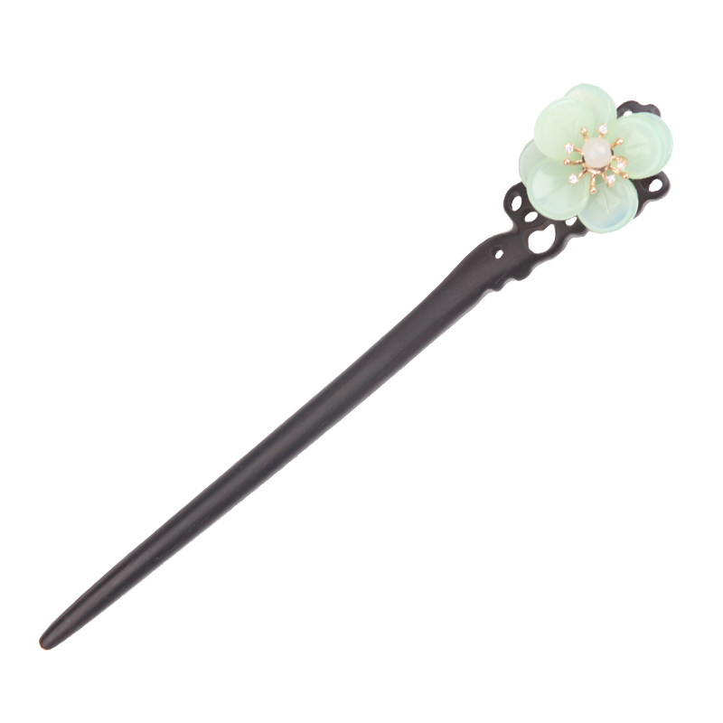 民族风发饰中国风宫廷发簪子黑z檀木手工饰品步摇古代钗子汉服头