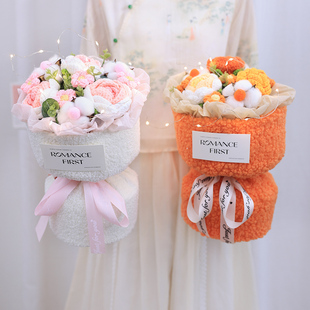 母亲节手工钩针编织毛线玫瑰花束成品送女朋友闺蜜妈妈生日礼物