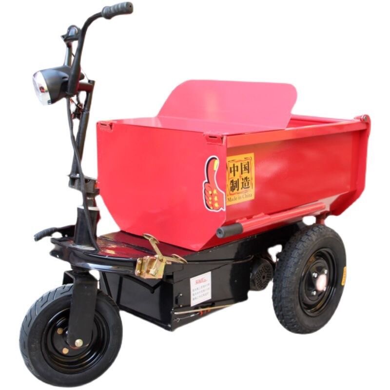 工地电动三轮车建筑工程上料车进电梯室内拉灰车小骑兵农用养殖车