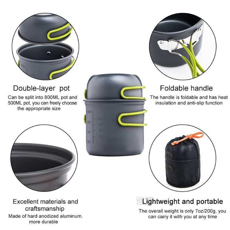 Outdoor Camping Tableware Kit Outdoor Cookware Set Foldable