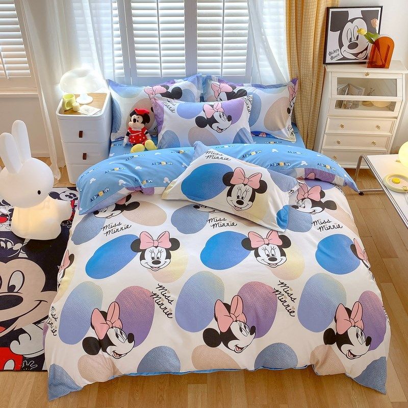 2024新款四件套亲肤棉被单被罩非全棉卡通学生宿舍儿童被套三件套,床上用品,床品套件/四件套/多件套,淘宝优惠券,粉丝福利购,淘宝优惠卷