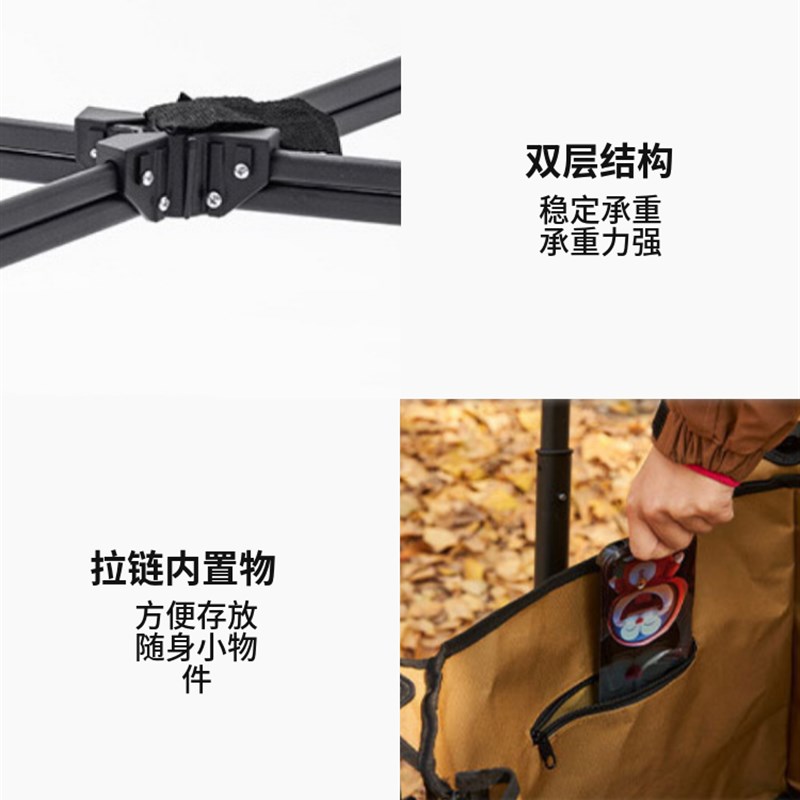户外超轻露营车手推车聚拢型可折叠大容K量营地车摆摊野餐小拖车