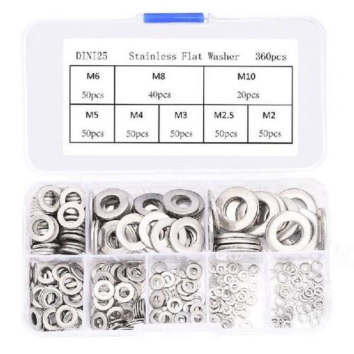 热销360Pcs Stainless Steel Flat Washers Sealing Ring Washers