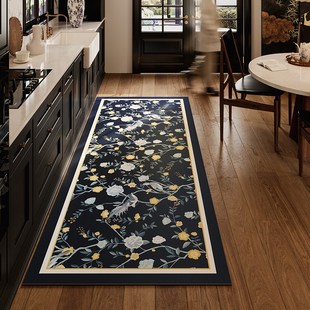 弗蕾儿中式 简约厨房地垫防水防油长条防滑家用脚垫皮革垫2024新款