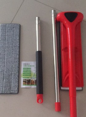 新款红色刮条40*12魔术y尘推懒人免手洗平板加粗加大拖把