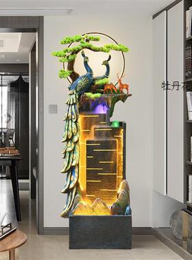 客厅流水摆件高端大气轻奢家居装饰品庭院生财水幕墙屏风落地现货