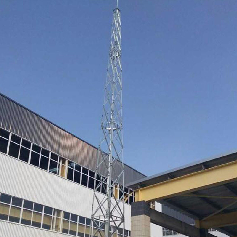 推荐三角楼顶避雷装置塔楼顶装饰钢结构避雷塔钢管独管角钢塔