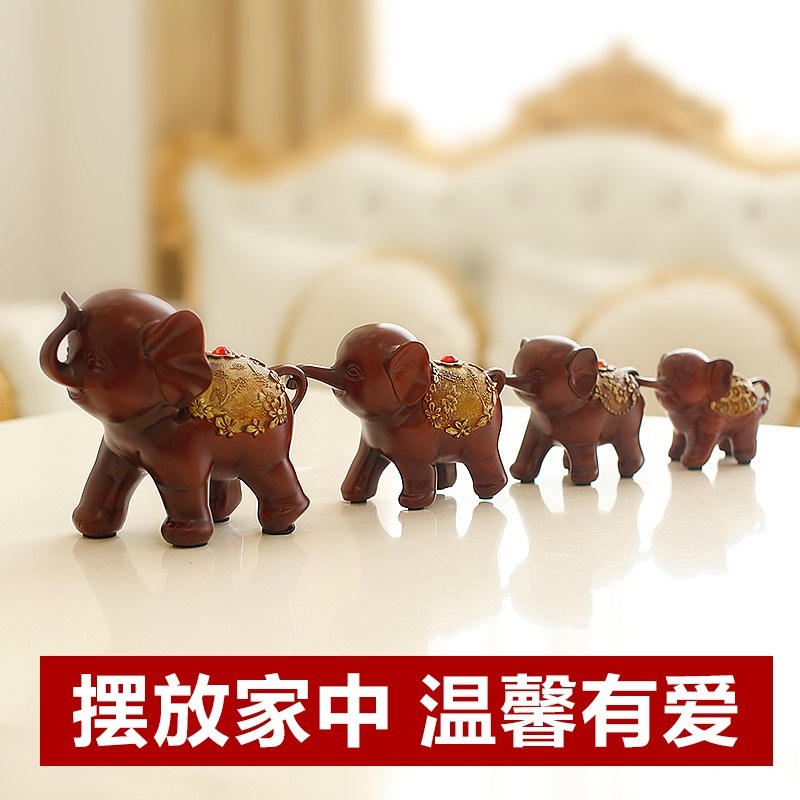 推荐泰国树脂工艺品大象新品家居用品三只象 创意s装饰品大象摆饰