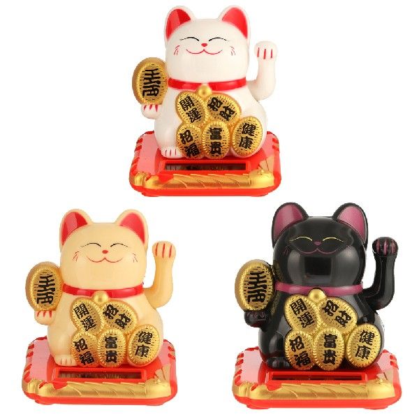 5cinch Solar Powered Maneki tFeko Lucky CaN Wel omi