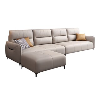 小户型客厅科技布艺沙发三人贵妃位意式简约现代公寓直排弹簧沙发