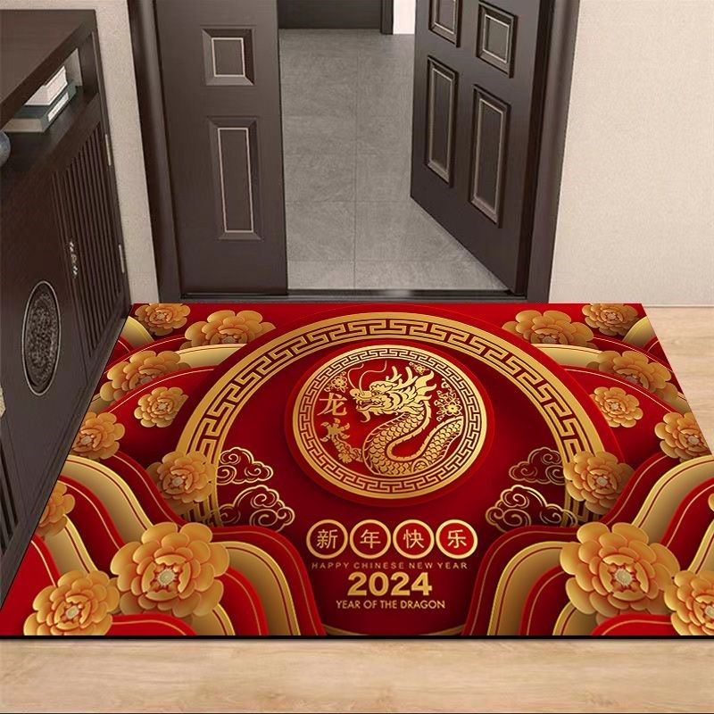 龙年喜庆入户门地垫家用防滑耐脏垫子门口进门地毯门垫新房红色,居家布艺,入户地垫,淘宝优惠券,粉丝福利购,淘宝优惠卷