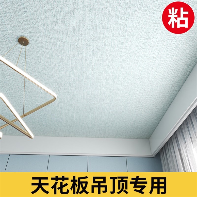 房顶装饰遮丑天花板墙纸吊顶贴纸自粘卧室客厅屋顶壁纸墙贴新