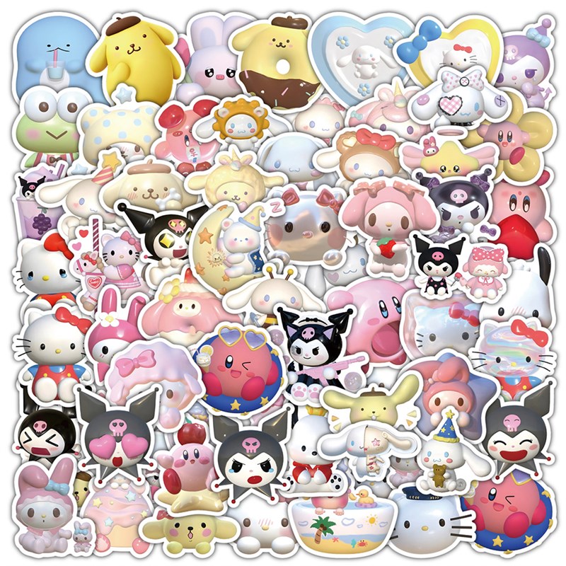 速发50/100pcs Cartoon Sanrio Stickers Kuromi My Melody Cute 文具电教/文化用品/商务用品 贴纸/立体贴纸 原图主图