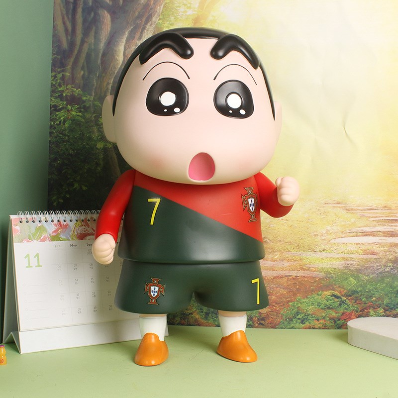 正版粉色睡衣蜡笔小新q手办1比1存钱罐大号玩偶周边摆件生日礼物
