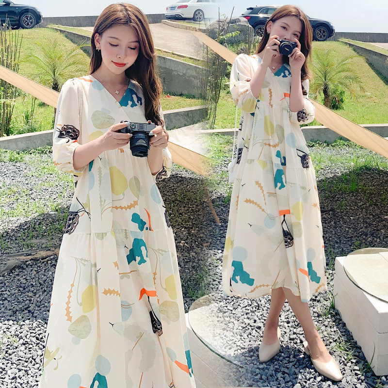 夏装新款韩版大码孕妇装夏套装夏连衣裙