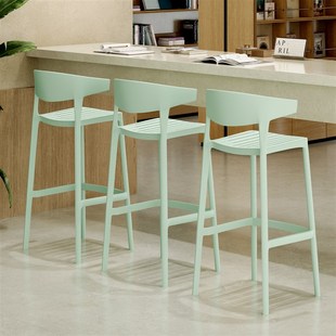 吧台椅子现代简约高脚凳吧台凳家用可叠放商场餐厅等位靠背高凳子