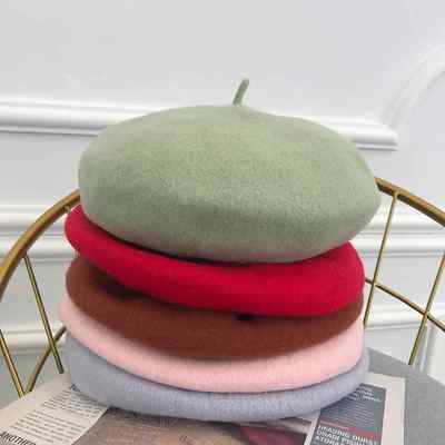 推荐Beret Hat painter hat female autumn winter wool? Korean