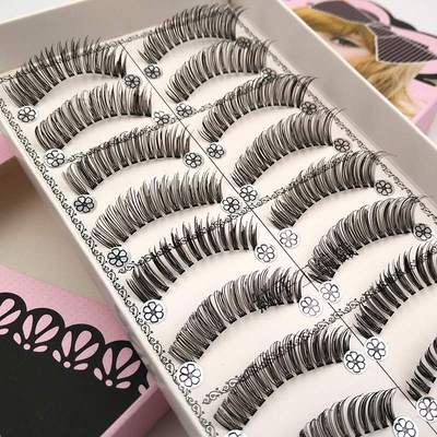 新品10 Pairs False Eyelashes Natural Soft Lashes Long Makeup