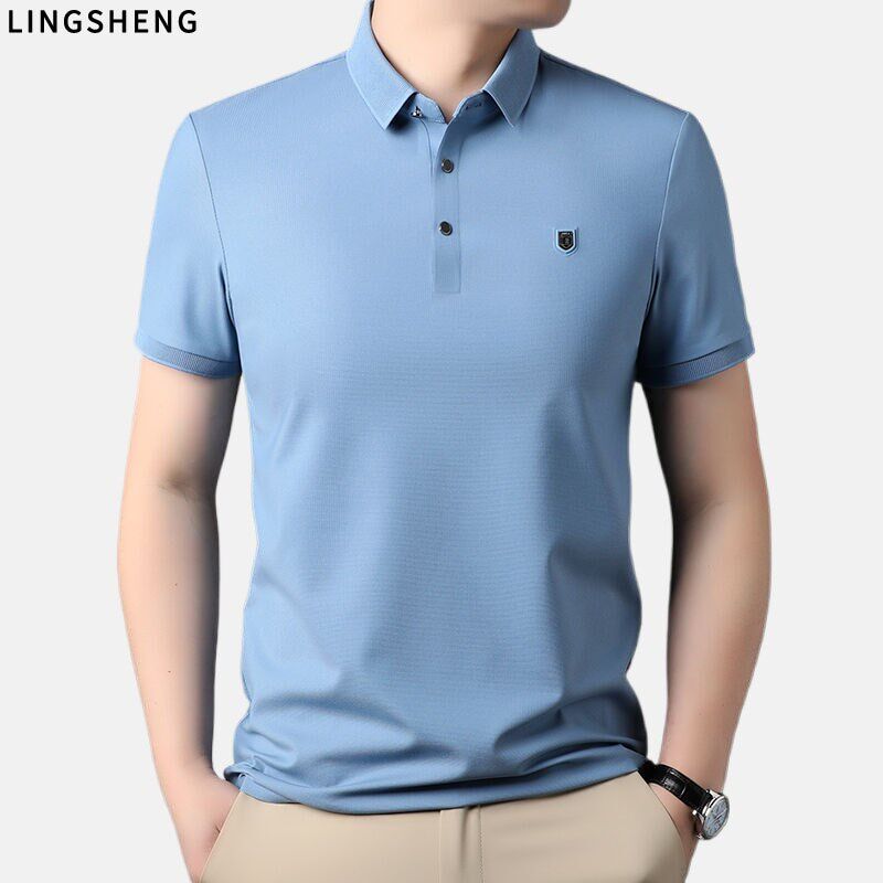 高奢华夫格!凉感冰丝!短袖Polo衫男士翻领T恤休闲夏装透气上衣