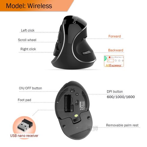 M618 PLUS Ergonomics Vertical Gaming Mouse 6 Buttons 4000 DP