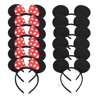 Black Sequin Pink 12pcs Hallowee Ears Headbands Birth Minnie
