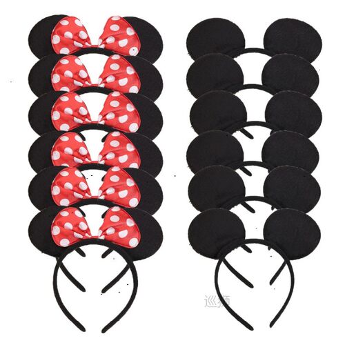 12pcs Minnie Ears Black Sequin Pink Headbands Hallowee Birth