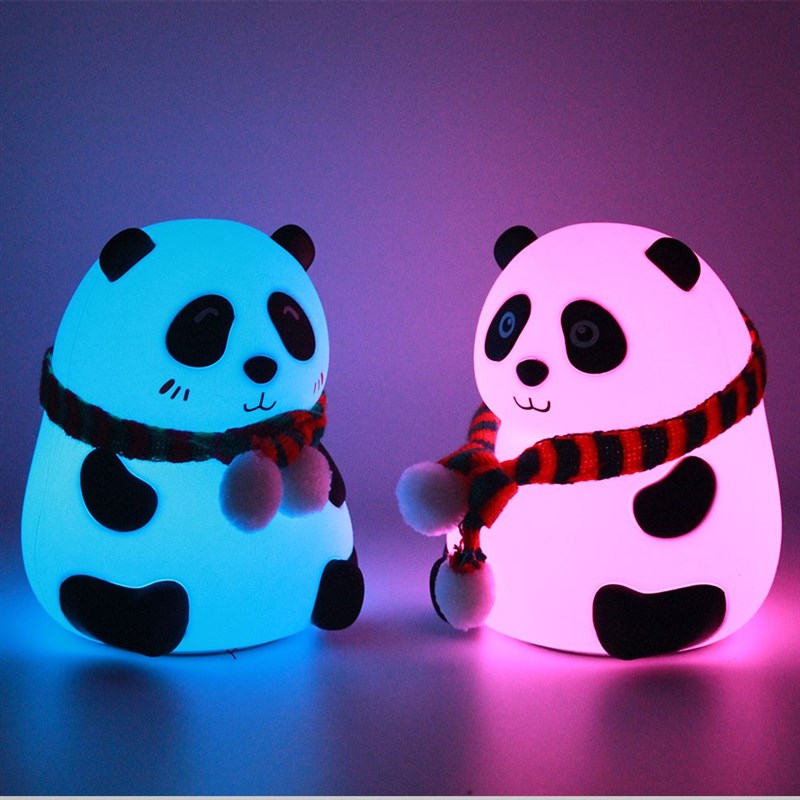 Led Cute Cartoon Silicone Panda Lamp USB Touch Sensor Colorf