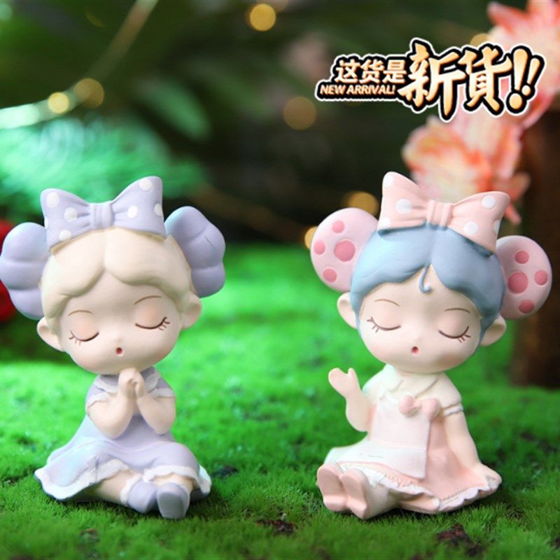 蝴蝶结女孩美女涂色卡通模具石膏像乳胶模具石膏娃娃涂鸦彩绘白胚