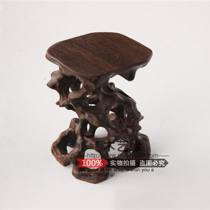 红木雕刻工艺品摆件奇石底座实木镂空根雕玉器茶壶底座木托花架子