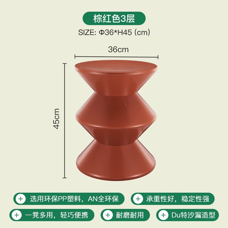 北欧换鞋小凳子进门家用客厅板凳简I约儿童塑料矮凳创意圆形凳