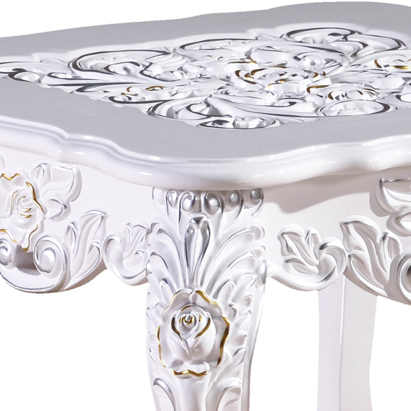 欧式沙发边几别墅大户型正方形小方桌子客厅实木雕花家用方几茶桌