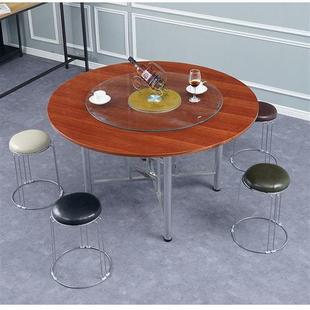 新款家用餐桌实木大圆桌吃饭桌子8人10人12人折叠圆桌面酒店饭店