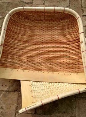 现货柳编簸箕传统手工柳条编织大簸箕,农J用,家庭清洁收纳簸米簸