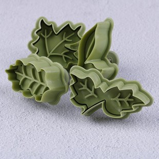 Plastic Leaf Cutters 速发4PCS Baking Cookie Shape Moulds Set