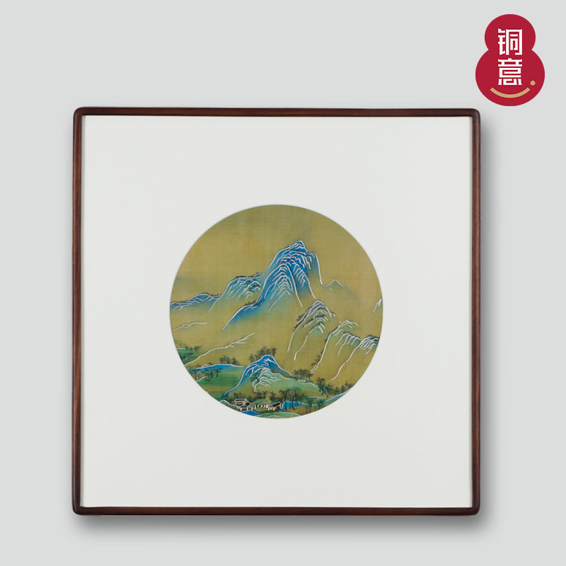 手工錾刻铜雕画《千里江山之锦绣河山》师傅雕刻装饰画玄关画