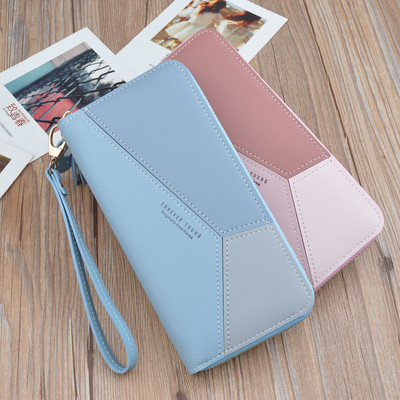 速发Geometric Luxury Leather Wallets Women Long Zipper Coin