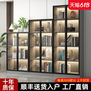 书架置物架客厅家用玻璃带门模型展示柜书柜矮柜儿童收纳柜收纳柜