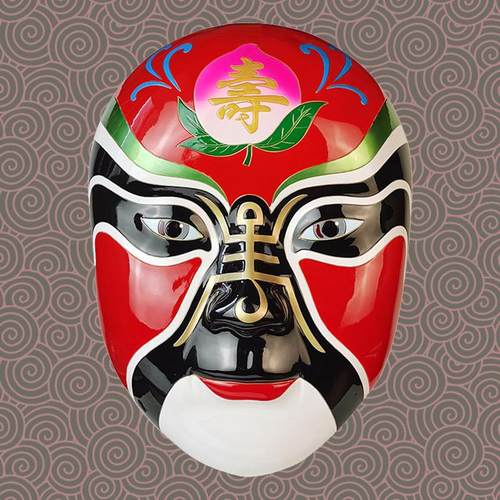 特大号京剧脸谱面具挂件火锅店酒楼装饰品中国戏曲财神玻璃钢材质