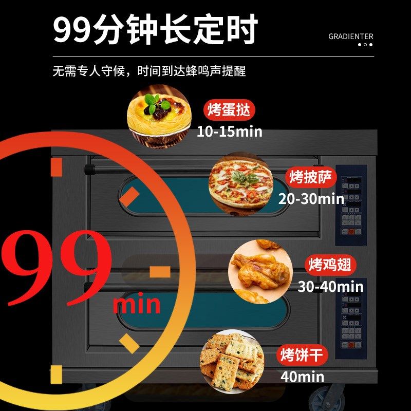 电烤箱商用大容量双层两盘蛋糕面包披萨烤饼烘焙摆摊燃气平炉烤箱,厨房电器,商用烘烤炉/烤箱,淘宝优惠券,粉丝福利购,淘宝优惠卷