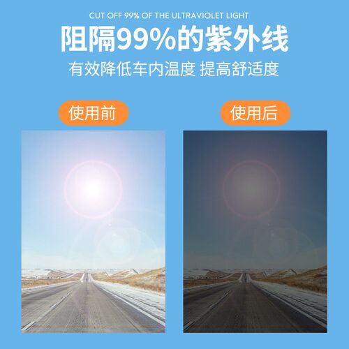 大货车前挡玻璃伸缩式遮阳帘太阳膜高清透明隔热吸盘式客车遮阳膜