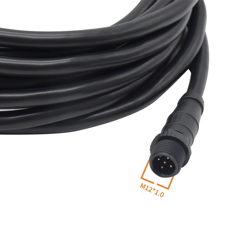 M12防水连接器5芯NMEA2000网络塑胶接头轮船屏蔽电源线航空插头