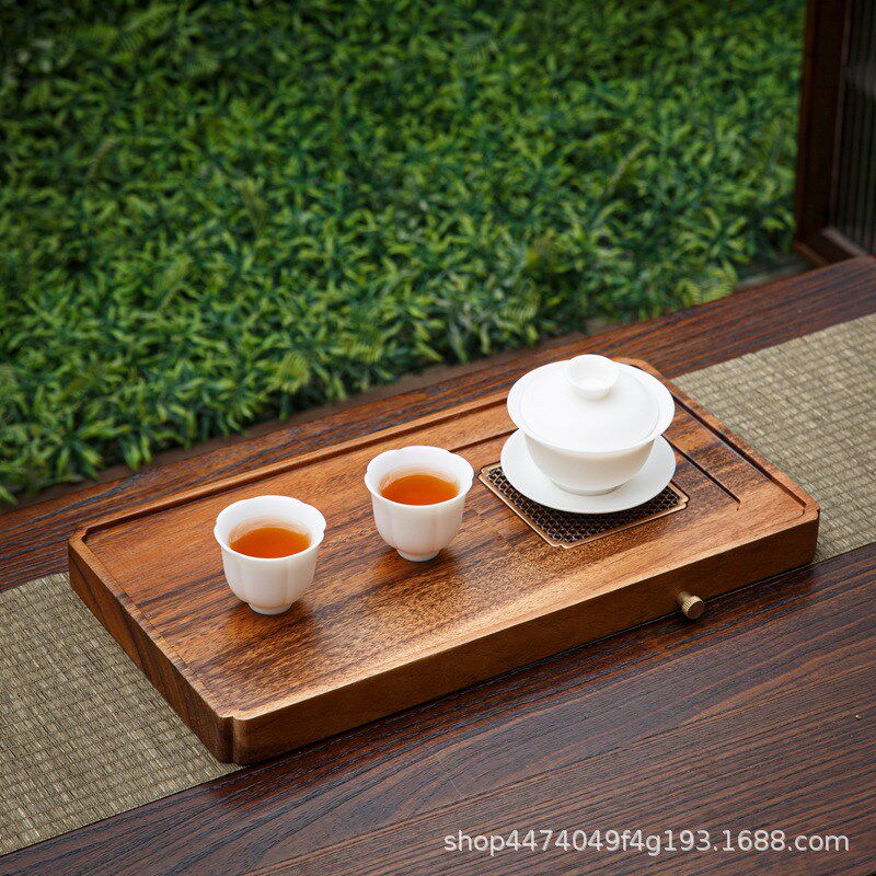 茶盘胡桃木排水茶盘储水茶盘干泡湿泡茶托家用酒店实木茶海茶台功